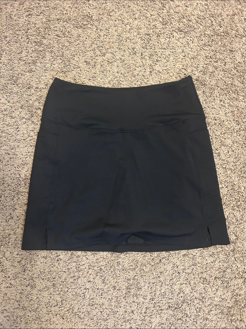 Classic Black Athleisure Skort with Wide Waistband